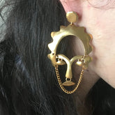 Boucles d'oreilles Face asymétrique